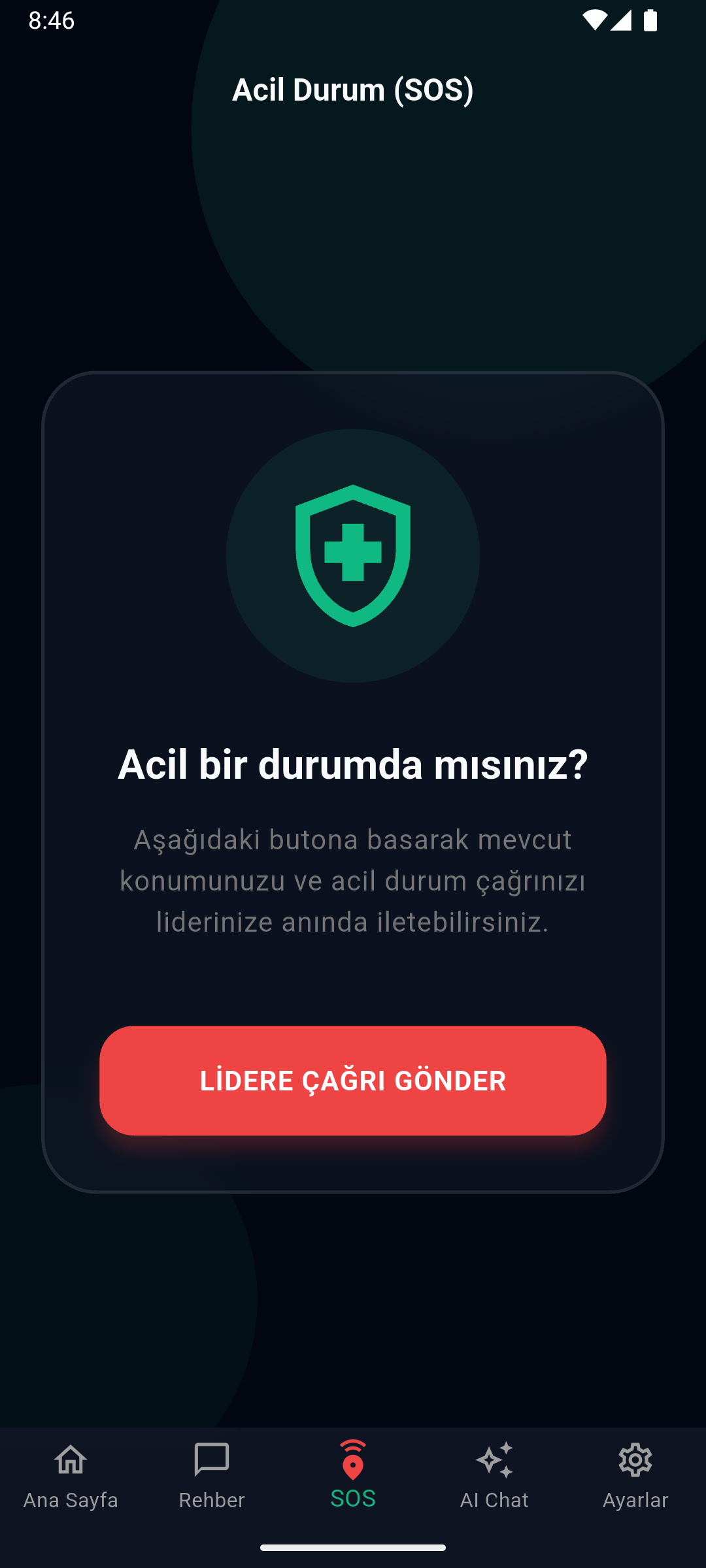 Mobil SOS Ekranı